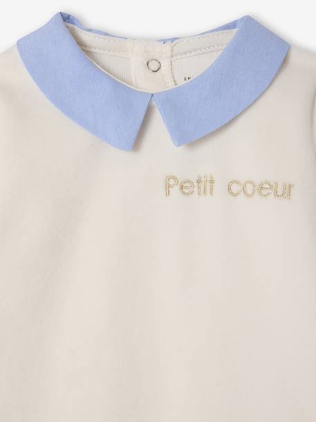 Set van 2 babyslaappakje geboorte in fluweel / velours ENVIE DE FRAISE personaliseerbaar ecru - vertbaudet enfant 