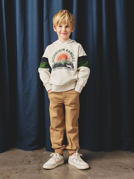 Jongensjoggingbroek, eenvoudig aan te trekken grijsblauw+kaki+karamel+marineblauw - vertbaudet enfant 