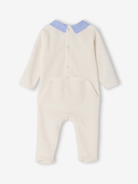 Set van 2 babyslaappakje geboorte in fluweel / velours ENVIE DE FRAISE personaliseerbaar ecru - vertbaudet enfant 