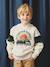Sweater met capuchon met geplaatste print gemêleerd wit+marineblauw+pecannoot+saliegroen+wit - vertbaudet enfant 
