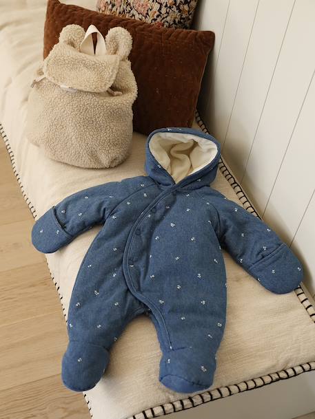 Babypakje voor pasgeborenen van volledig bedrukte denim stone - vertbaudet enfant 