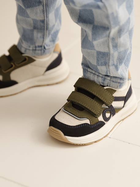 Sneakers met klittenband voor jongens marineblauw+veel blauw - vertbaudet enfant 