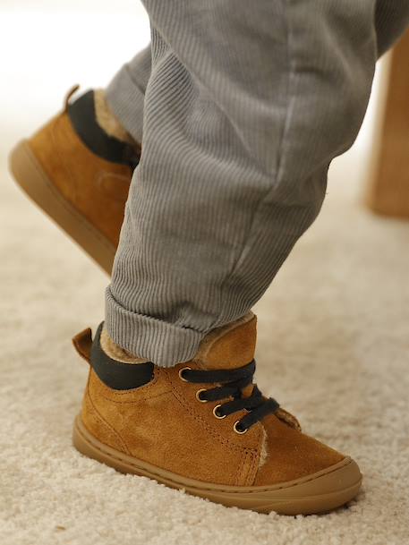 Leren babylaarsjes met veters voor de eerste stapjes blauw+kaki+kameel+marineblauw+veel blauw - vertbaudet enfant 