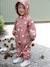Bedrukte regenjas met capuchon voor baby's, gevoerd met fleece oudroze - vertbaudet enfant 