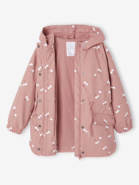 Regenjas met magische stippen voor meisjes bedrukte salie+hemelsblauw+lichtroze+rouge+rozen - vertbaudet enfant 