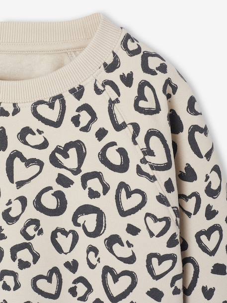 Set met sweater met print en uitlopende legging voor meisjes rozenhout - vertbaudet enfant 
