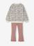 Set met sweater met print en uitlopende legging voor meisjes rozenhout - vertbaudet enfant 