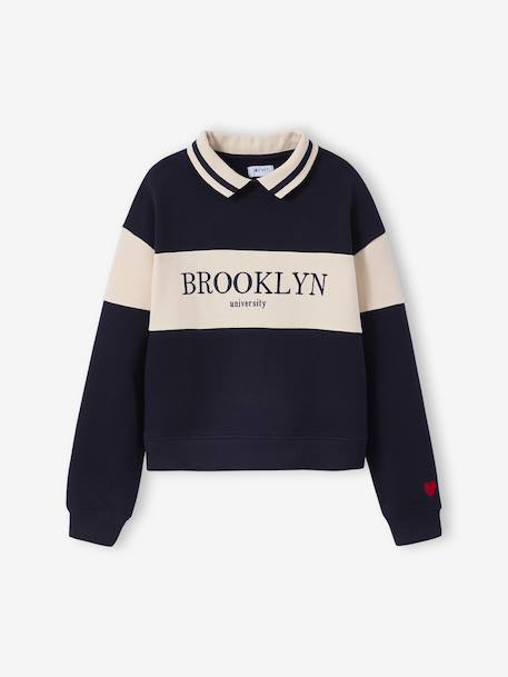 Sweater met polokraag voor meisjes JONEN marineblauw - vertbaudet enfant 