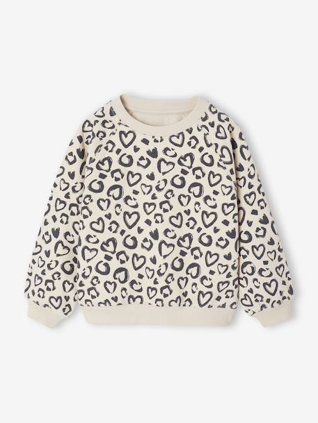 Set met sweater met print en uitlopende legging voor meisjes rozenhout - vertbaudet enfant 