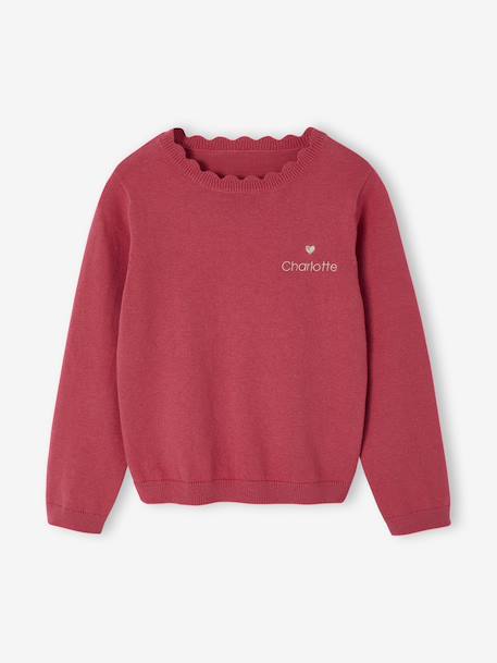Meisjestrui BASICS personaliseerbaar framboos+gemêleerd beige+groengrijs+marineblauw+pioenroos - vertbaudet enfant 