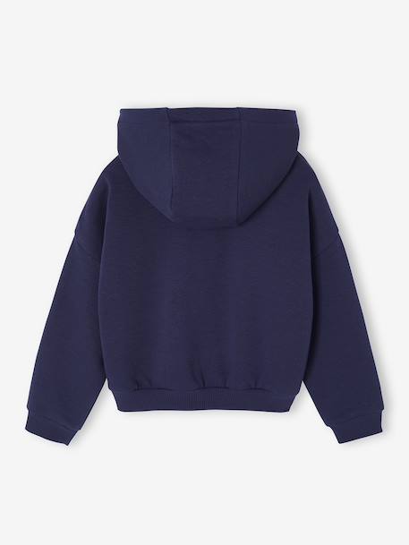 Korte meisjessweater met rits marineblauw+rozen - vertbaudet enfant 