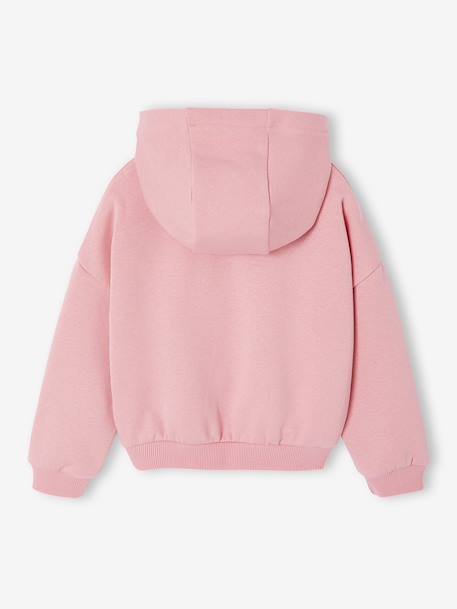 Korte meisjessweater met rits marineblauw+rozen - vertbaudet enfant 