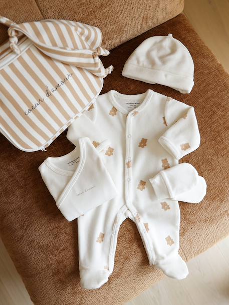 6-delig babypakje met kraamkoffer ecru - vertbaudet enfant 