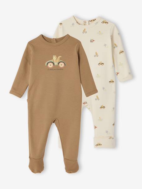 Set van 2 babyslaappakjes voor pasgeborenen ecru - vertbaudet enfant 