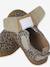 Klittenband baby slofjes van soepel leer beige, bedrukt+goud - vertbaudet enfant 
