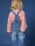 Wijde salopet van jeans voor meisjes denimgrijs+middenblauw+stone+zwart denim - vertbaudet enfant 