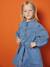 Jurk in fantasie jeans voor meisjes middenblauw - vertbaudet enfant 