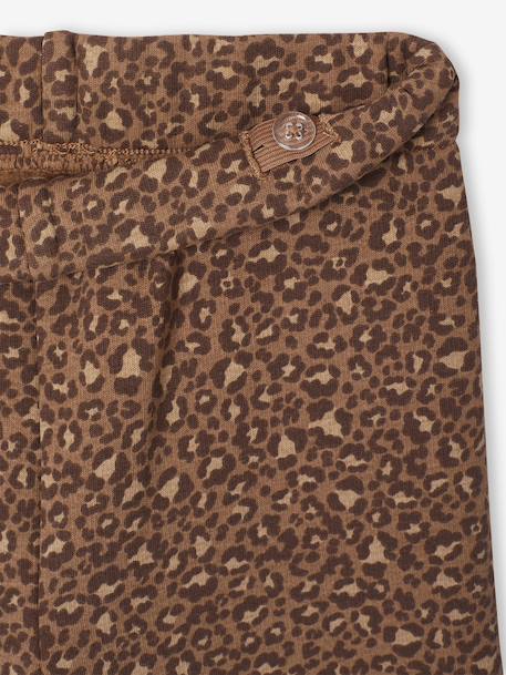 Wijde fleece legging voor meisjes bruin, bedrukt+marineblauw+vanille - vertbaudet enfant 