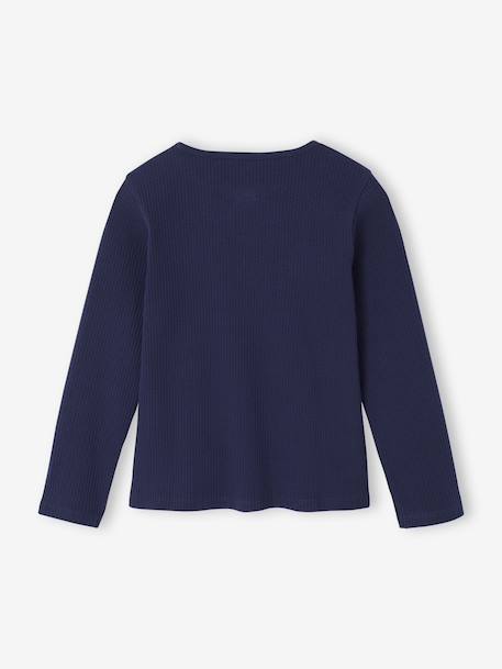 T-shirt met lange mouwen voor meisjes donkerpaars+marineblauw - vertbaudet enfant 