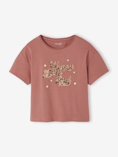-T-shirt met afbeelding, omkeerbare pailletten en korte mouwen voor meisjes 