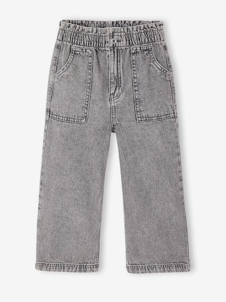 Wijdere timmermansjeans meisjes denimgrijs - vertbaudet enfant 