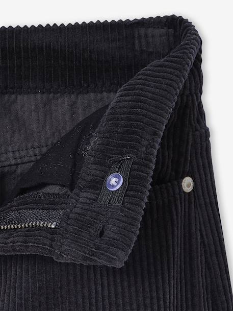 Wijde broek van ribfluweel voor meisjes JONEN antraciet+ecru - vertbaudet enfant 