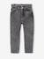 Mom jeans met hartjeszakken op de achterkant Meisje denimgrijs+grijs+stone - vertbaudet enfant 