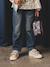 Mom jeans voor meisjes denimgrijs+lichtblauw+middenblauw - vertbaudet enfant 