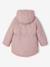 Parka met capuchon 3 in 1 meisjes parka + gewatteerde jas marineblauw+rozenhout - vertbaudet enfant 