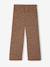 Wijde fleece legging voor meisjes bruin, bedrukt+marineblauw+vanille - vertbaudet enfant 