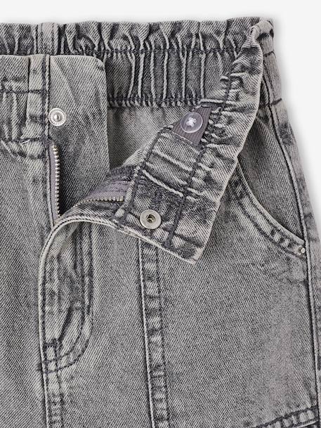 Wijdere timmermansjeans meisjes denimgrijs - vertbaudet enfant 