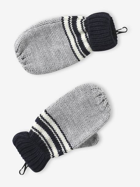 Kerstset muts Urban Park + snood + wanten/handschoenen jongen gemêleerd grijs - vertbaudet enfant 