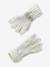 Jacquard babyset muts + snood + wanten/handschoenen voor meisjes ecru+rozen - vertbaudet enfant 