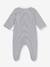 Baby pyjama in fluweel / velours met PETIT BATEAU print op de kraag marineblauw - vertbaudet enfant 
