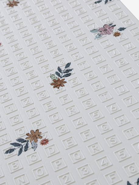 Waterdichte mat voor motoriek beige+ecru+groen+rozen - vertbaudet enfant 