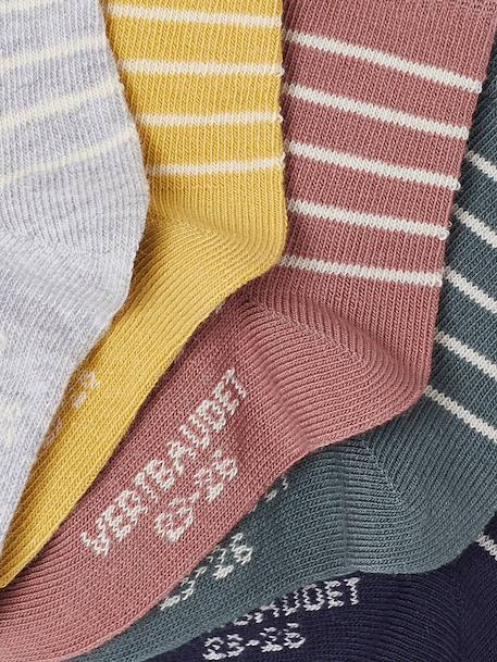 Set van 5 paar sokken voor babyjongens marineblauw - vertbaudet enfant 