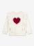 Sweater voor meisjes van bedrukt katoen met ruches PETIT BATEAU ecru - vertbaudet enfant 