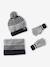 Kerstset muts Urban Park + snood + wanten/handschoenen jongen gemêleerd grijs - vertbaudet enfant 