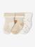 Set van 3 paar sokken « c½urs » babymeisje ecru+hazelnoot - vertbaudet enfant 
