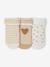 Set van 3 paar sokken « c½urs » babymeisje ecru+hazelnoot - vertbaudet enfant 