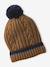 Gedraaide jongens babyset muts + snood + wanten/handschoenen okergeel - vertbaudet enfant 
