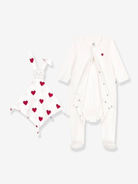 Babypakje cadeau set in fluweel / velours PETIT BATEAU wit - vertbaudet enfant 