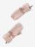 Jacquard babyset muts + snood + wanten/handschoenen voor meisjes ecru+rozen - vertbaudet enfant 
