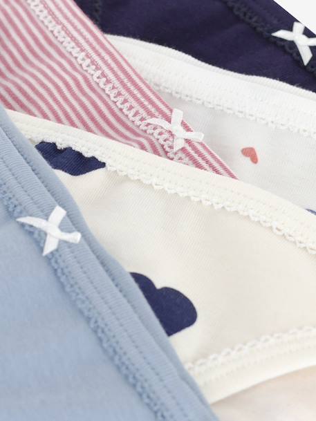 Set van slipjes for girls voor kinderen van katoen met hartjesprint PETIT BATEAU meerkleurig - vertbaudet enfant 