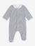 Baby pyjama in fluweel / velours met PETIT BATEAU print op de kraag marineblauw - vertbaudet enfant 