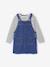 Set salopette-jurk van spijkerstof en gestreept T-shirt voor meisjes middenblauw - vertbaudet enfant 