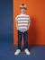 Wijde jongensbroek, eenvoudig aan te trekken gebleekt denim+grijs+ongewassen denim+stone - vertbaudet enfant 