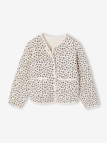 Set met jurk en gewatteerd vest voor meisjes antraciet+rozenhout - vertbaudet enfant 