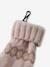 Jacquard babyset muts + snood + wanten/handschoenen voor meisjes ecru+rozen - vertbaudet enfant 