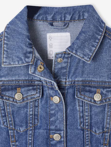 Jeansjas voor meisjes lichtblauw+middenblauw - vertbaudet enfant 